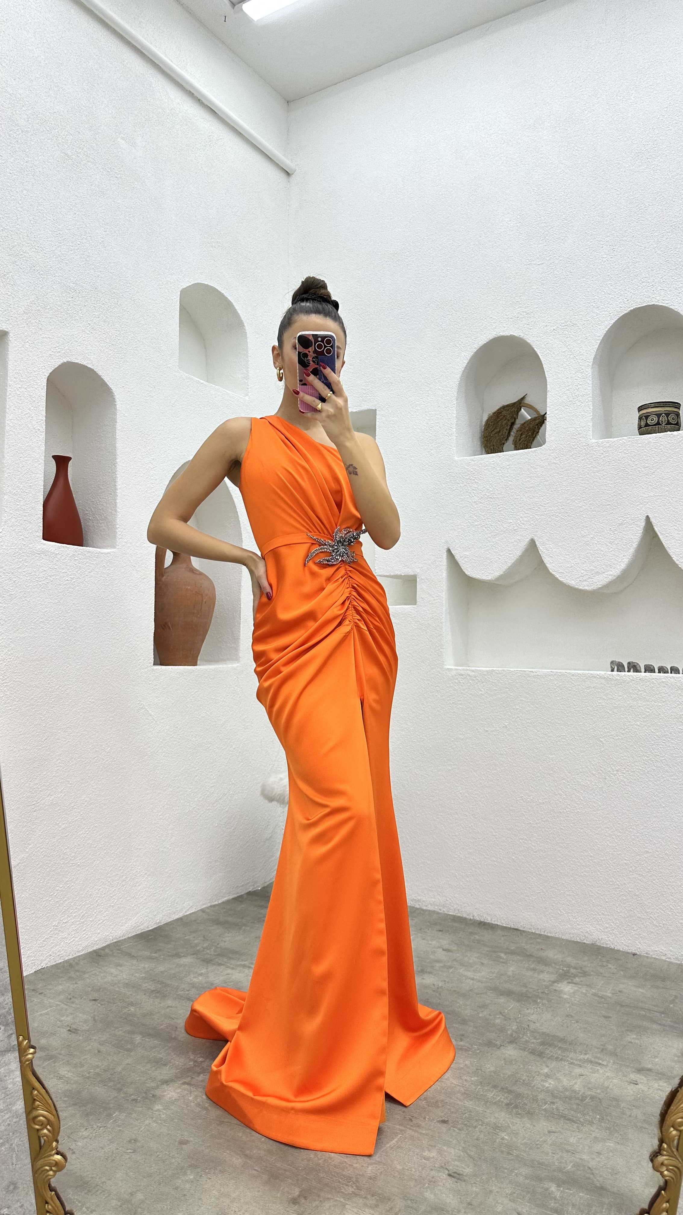 Elegant on sale orange dress