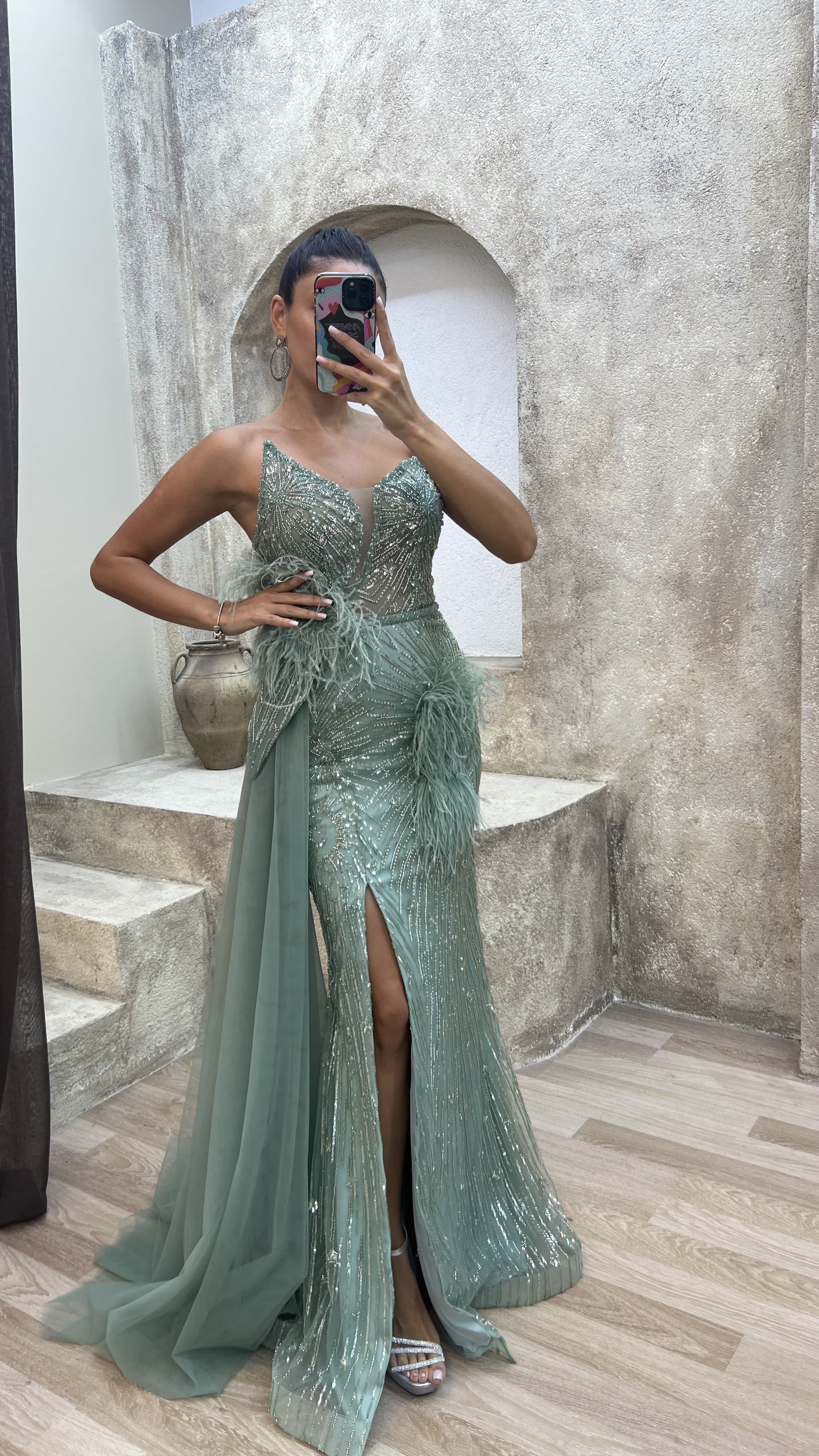 Mint green strapless dress hotsell