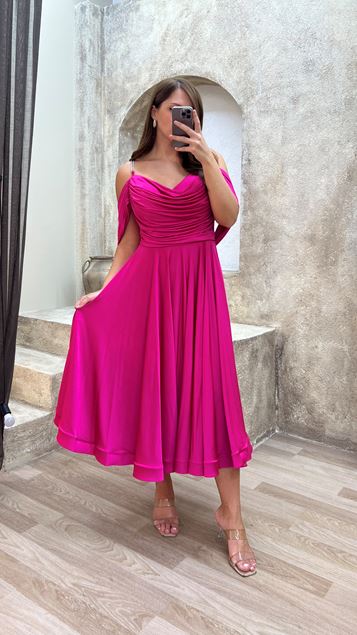 Plus Size Hot Pink Dresses, Plus Size Fuchsia Dresses