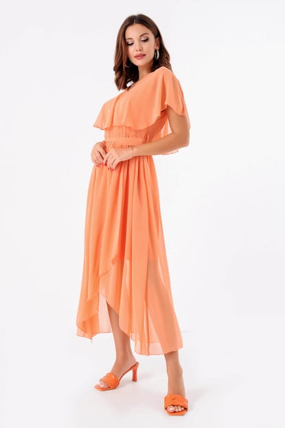 Orange Chiffon Dress