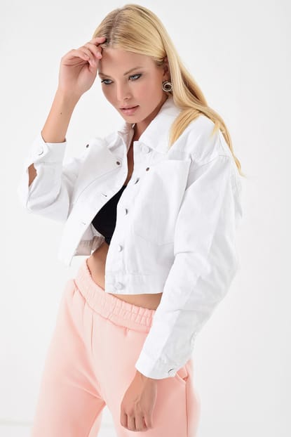 White jeans jacket