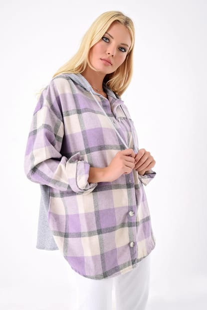 Lila pocket hooded shirt Woodcutter