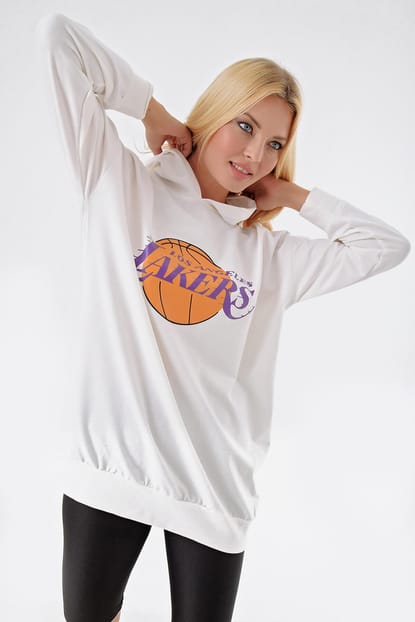 Lakers White Hooded Sweater