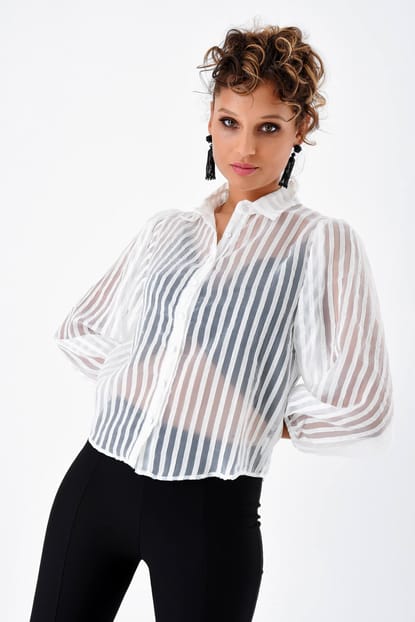 Transparent White Stripe Shirt