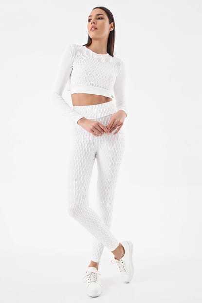 White Patterned Crop Team