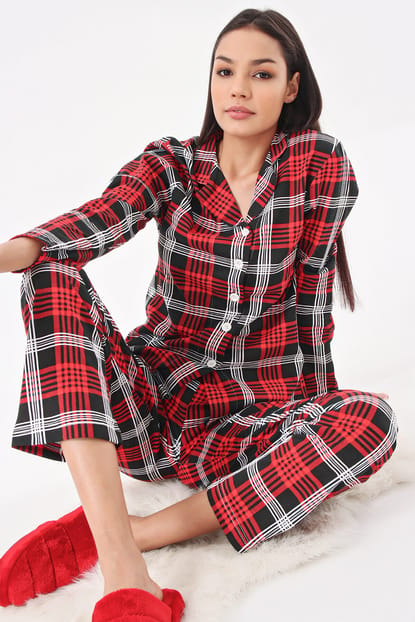 Red Plaid Pajama Sets