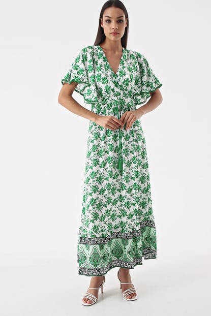Green Handles Handle Long Dress