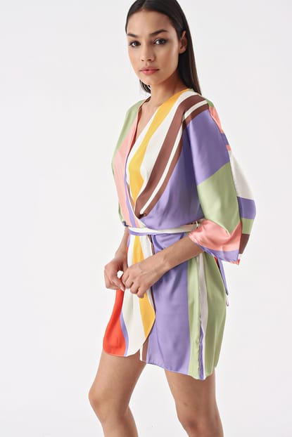 Lila Multi-Color Satin Shorts Tulum