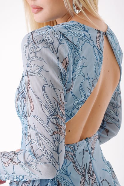 Blue Flower Detail Dress