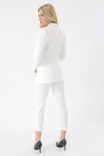 White Jacket Pants Set