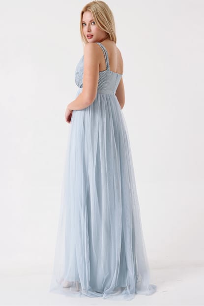 Detailed Bebemav Tulle Evening Dress