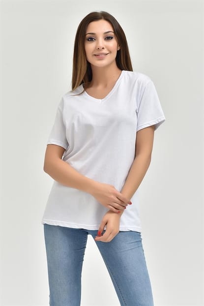 Basic White V-Neck T-Shirts