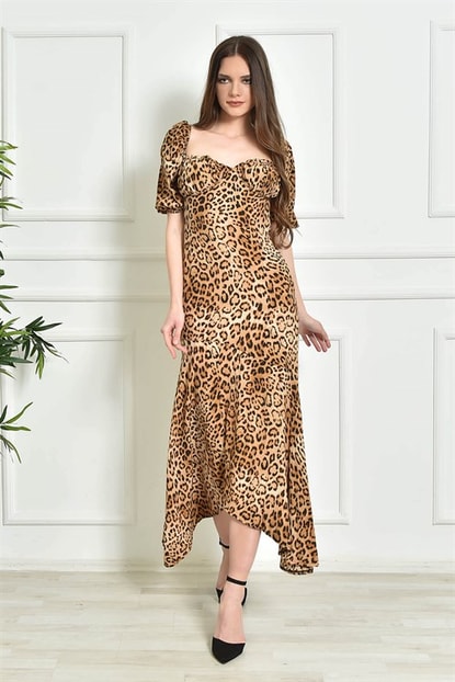 Mink Leopard Pattern Long Dress