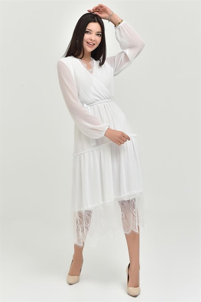 Tulle Dress Length Midi Skirt White Tip
