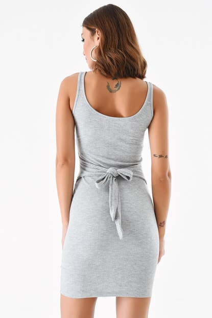 Gray Belted camisole Short Dress