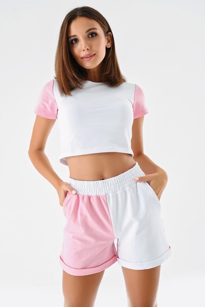 Pink T-Shirts White Team Shorts