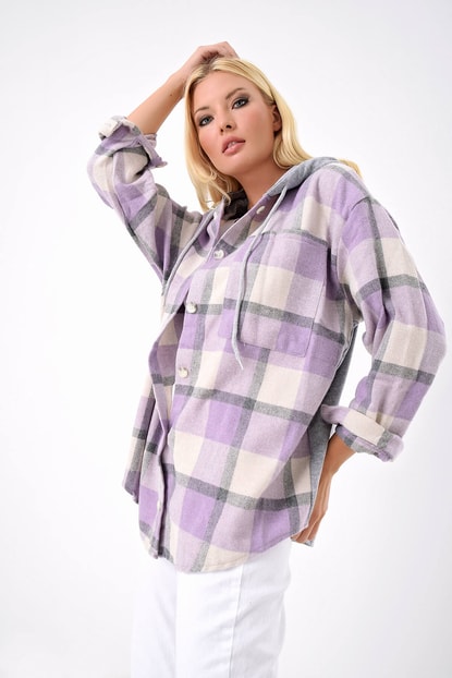 Lila pocket hooded shirt Woodcutter