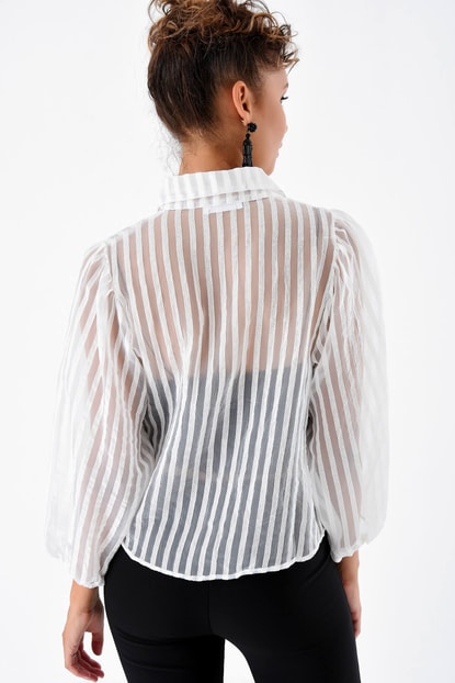 Transparent White Stripe Shirt