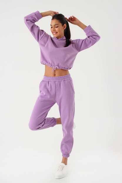 Lila Hooded Cotton Tracksuit Team