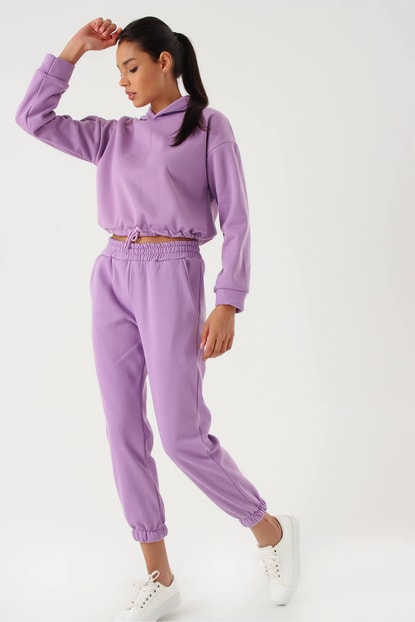 Lila Hooded Cotton Tracksuit Team
