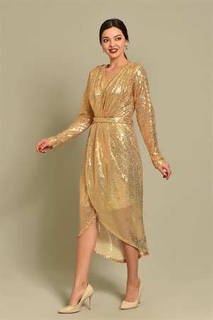 Stamps Gold Sequin Dress
