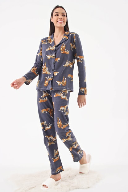 Antresit Kaplan Desen Pijama Takımi