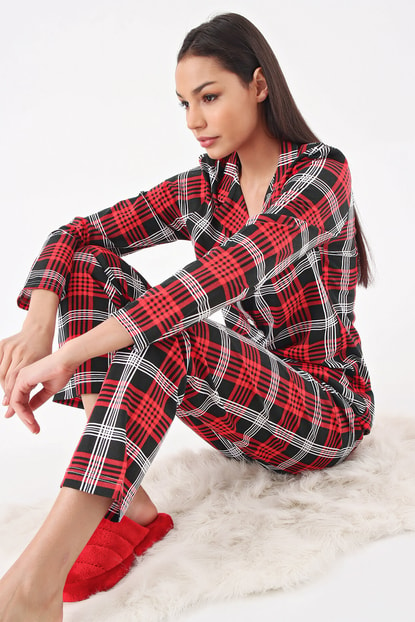 Red Plaid Pajama Sets