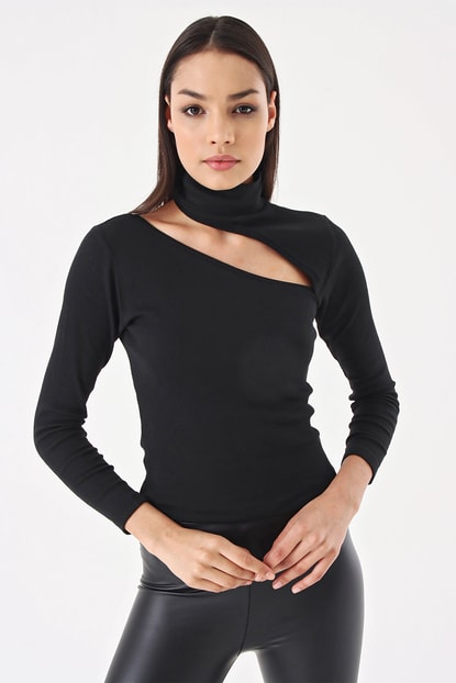 Other Breast Collar Blouse Black Detail