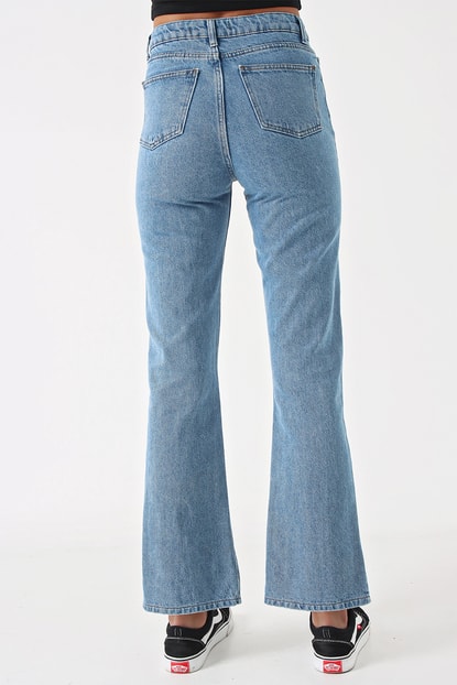 Detail Leg Jeans Blue