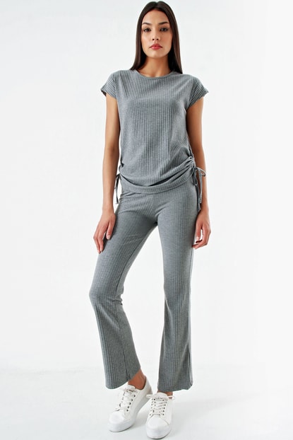 Gray camisole with side ruffles Detail Team