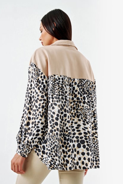Beige Leopard Pattern Shirt