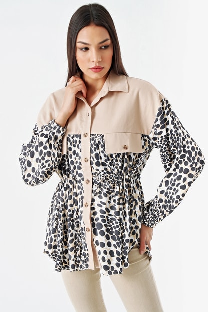 Beige Leopard Pattern Shirt
