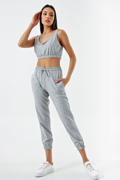 Crop gray tracksuit Double Team