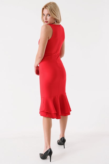 Red Midi Dress Length Skirt of Flywheel