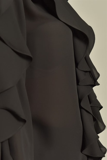 Detail Black Ruffle Shirt