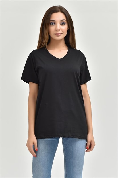 Basic Black V-Neck T-Shirts