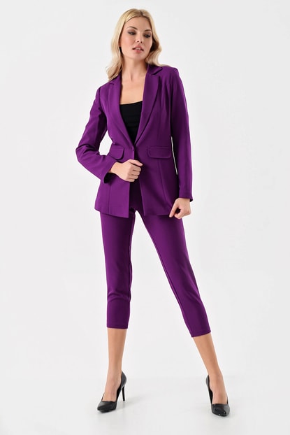Purple Jacket Pants Set