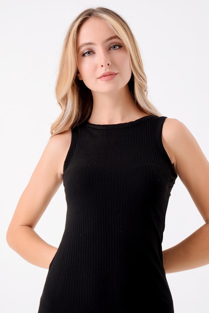 Black Camisole Midi Dress Length