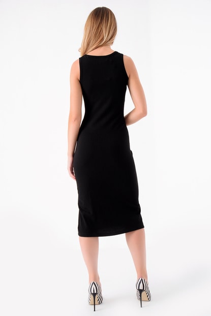 Black Camisole Midi Dress Length
